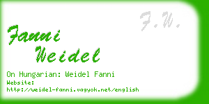 fanni weidel business card